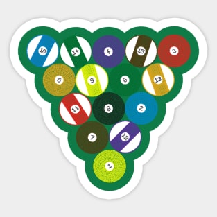 billiard balls on billiard balls Sticker